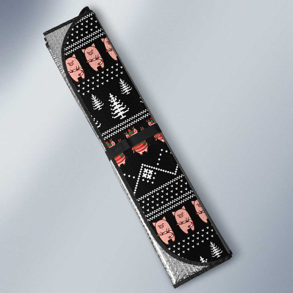 Merry Pigmas Christmas Auto Sun Shade Xmas Holiday Patterns - Wonder Print Shop