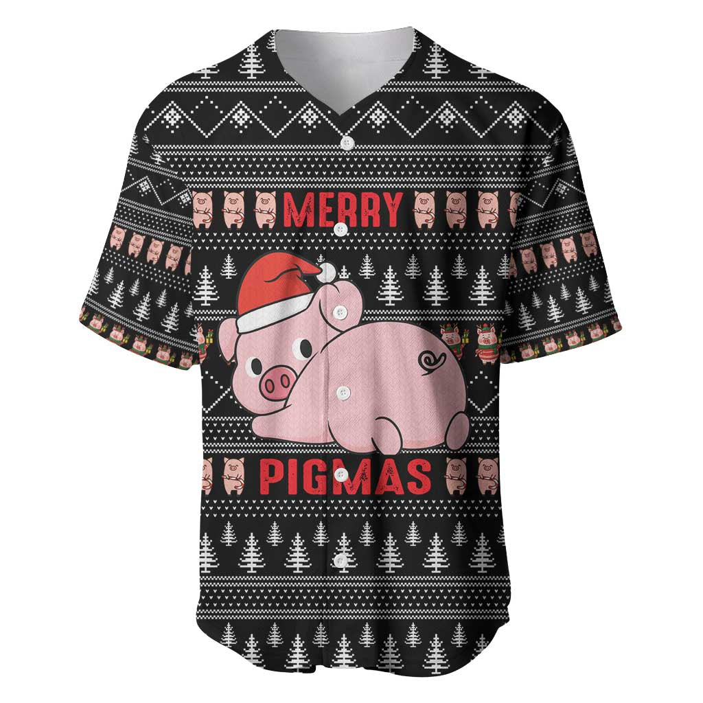 Merry Pigmas Christmas Baseball Jersey Xmas Holiday Patterns - Wonder Print Shop