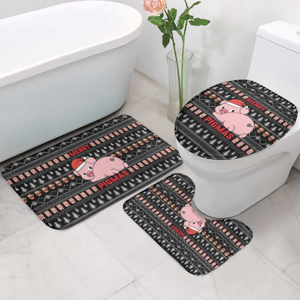 Merry Pigmas Christmas Bathroom Set Xmas Holiday Patterns - Wonder Print Shop