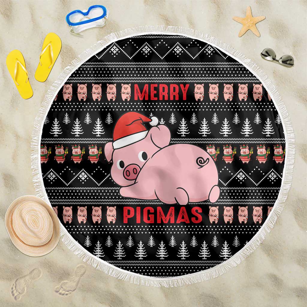 Merry Pigmas Christmas Beach Blanket Xmas Holiday Patterns - Wonder Print Shop
