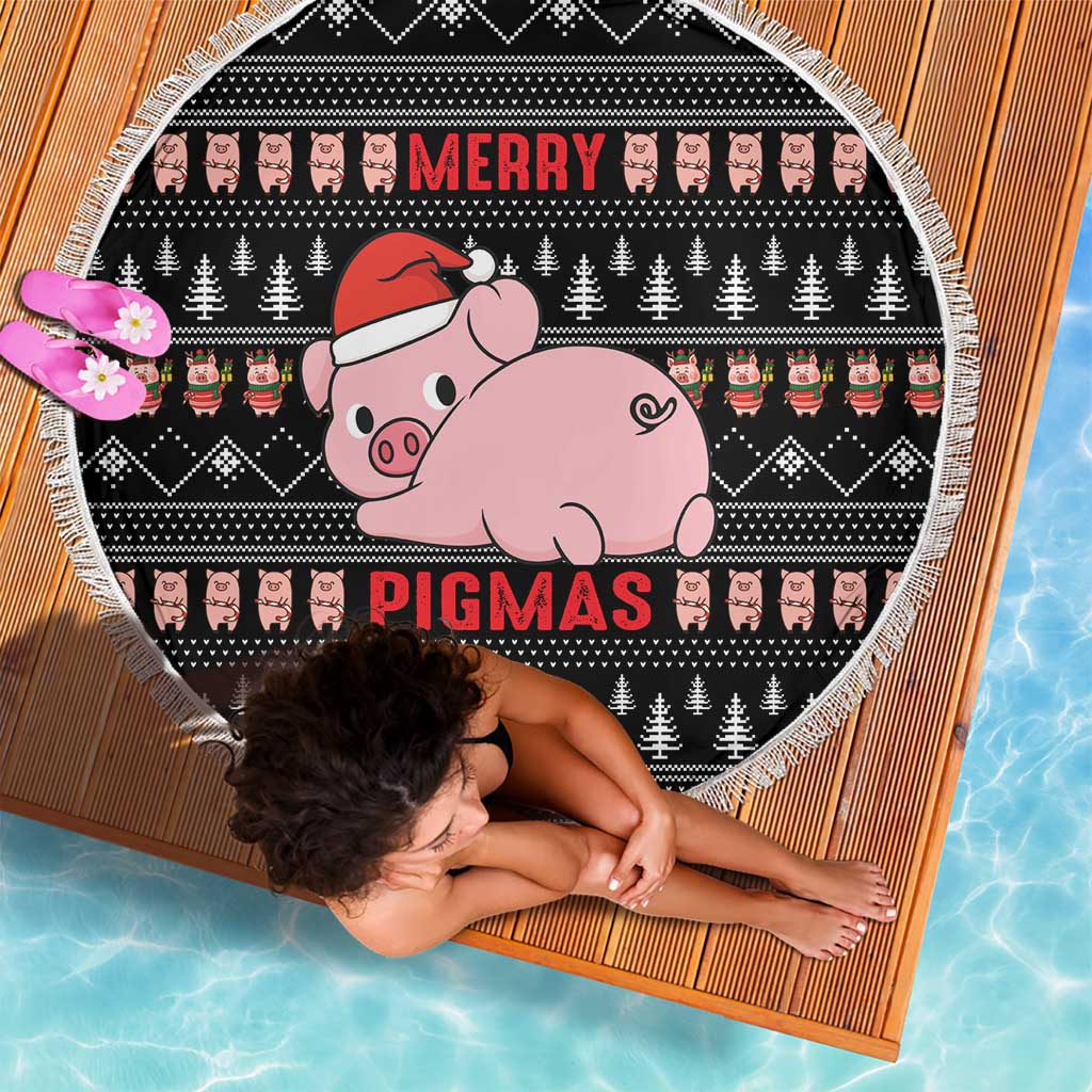 Merry Pigmas Christmas Beach Blanket Xmas Holiday Patterns - Wonder Print Shop