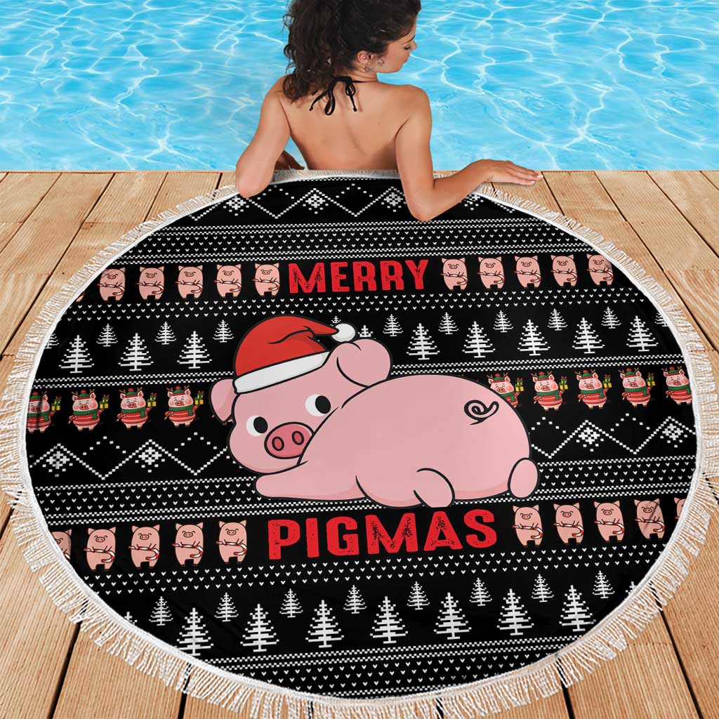 Merry Pigmas Christmas Beach Blanket Xmas Holiday Patterns - Wonder Print Shop