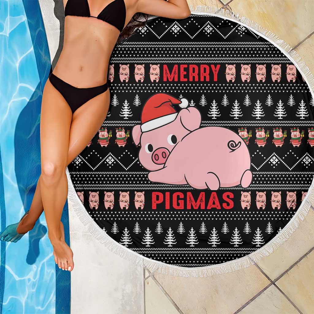 Merry Pigmas Christmas Beach Blanket Xmas Holiday Patterns - Wonder Print Shop