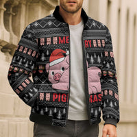 Merry Pigmas Christmas Bomber Puffer Jacket Xmas Holiday Patterns - Wonder Print Shop