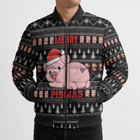 Merry Pigmas Christmas Bomber Puffer Jacket Xmas Holiday Patterns - Wonder Print Shop