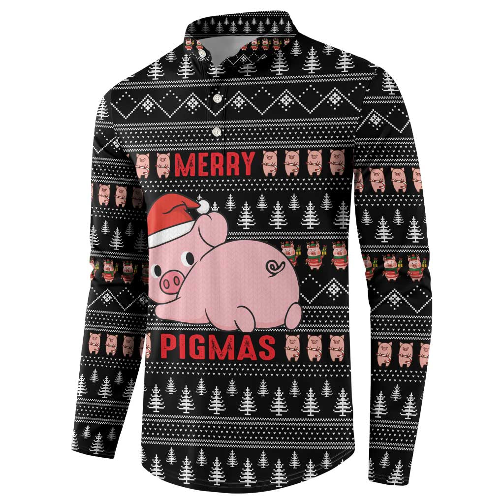 Merry Pigmas Christmas Button Sweatshirt Xmas Holiday Patterns - Wonder Print Shop