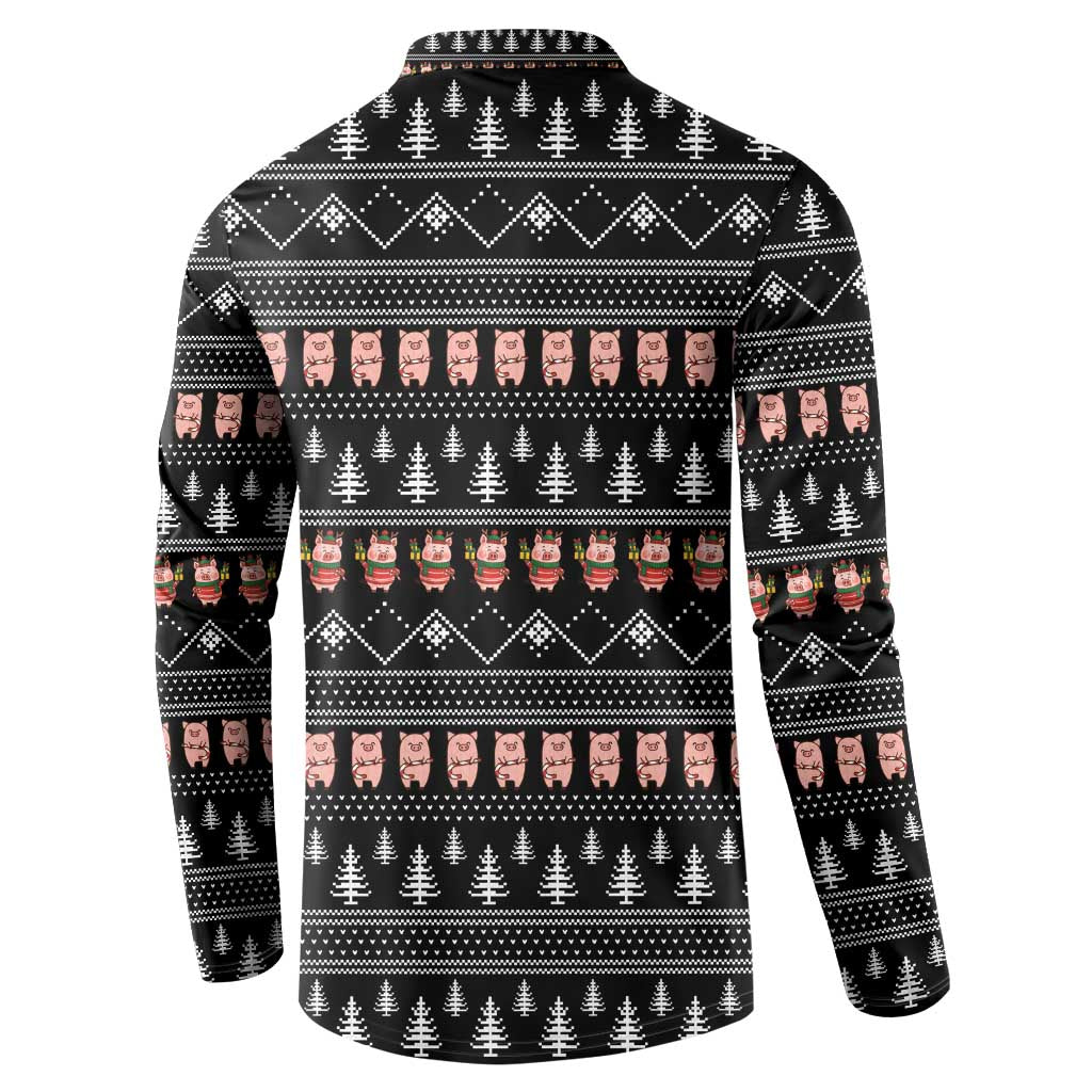 Merry Pigmas Christmas Button Sweatshirt Xmas Holiday Patterns - Wonder Print Shop
