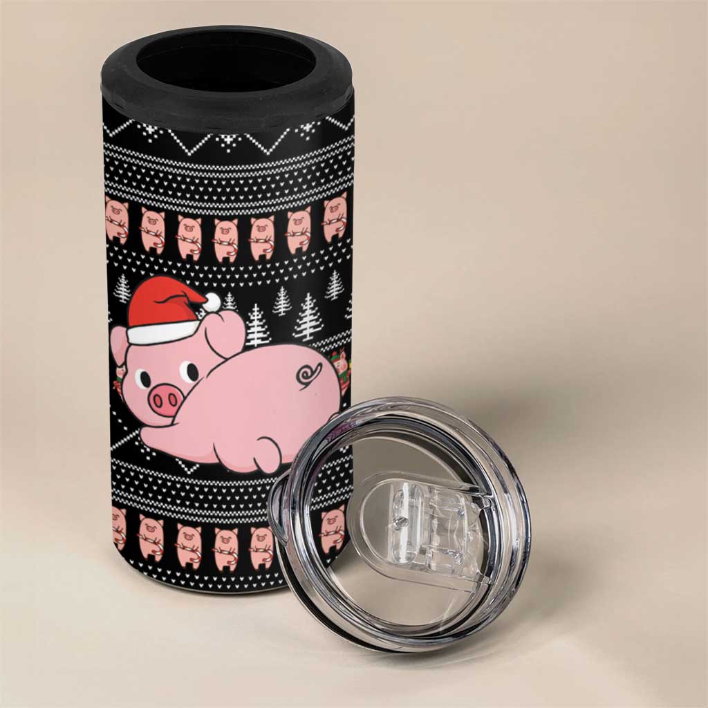 Merry Pigmas Christmas 4 in 1 Can Cooler Tumbler Xmas Holiday Patterns - Wonder Print Shop