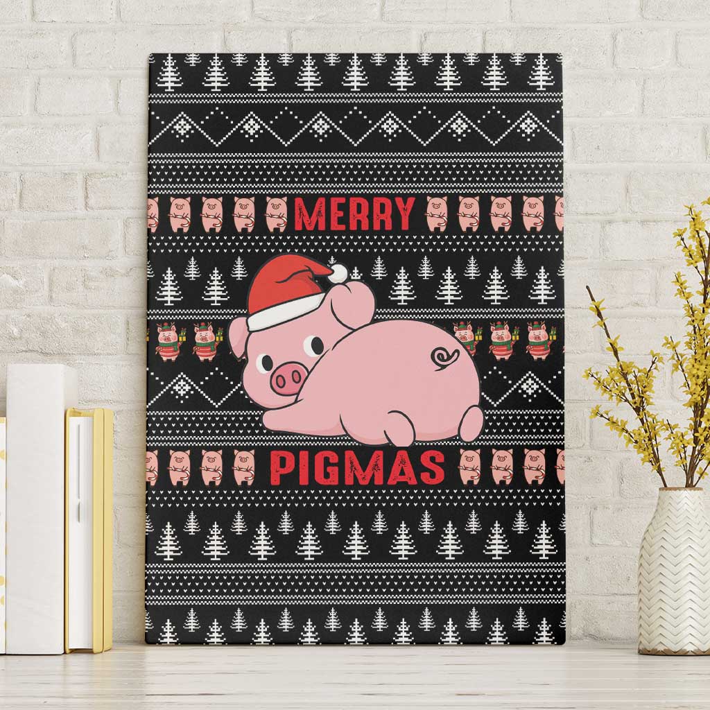 Merry Pigmas Christmas Canvas Wall Art Xmas Holiday Patterns - Wonder Print Shop
