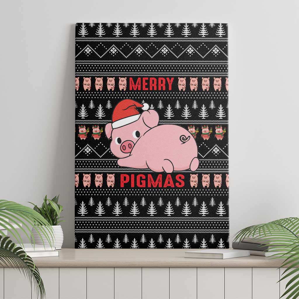 Merry Pigmas Christmas Canvas Wall Art Xmas Holiday Patterns - Wonder Print Shop