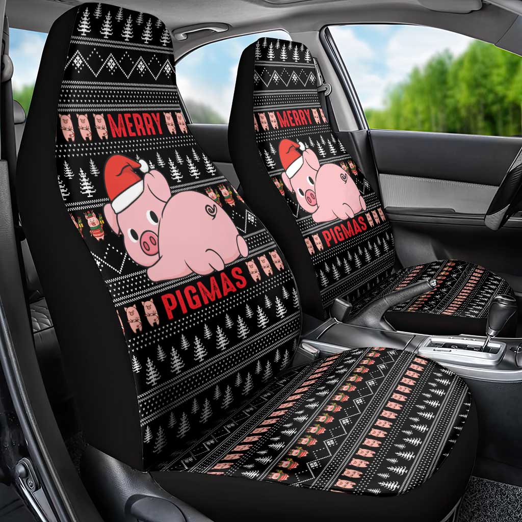 Merry Pigmas Christmas Car Seat Cover Xmas Holiday Patterns - Wonder Print Shop