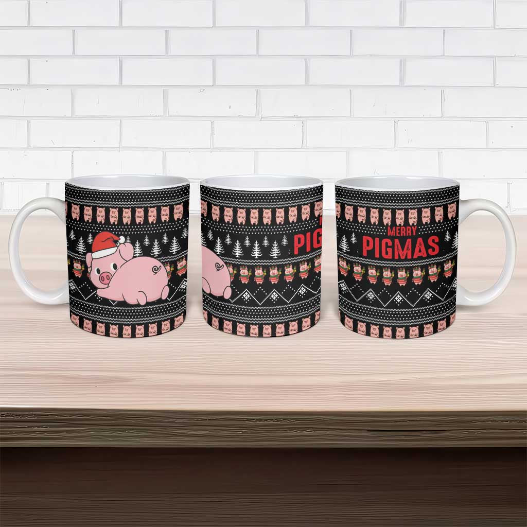 Merry Pigmas Christmas Ceramic Mug Xmas Holiday Patterns - Wonder Print Shop