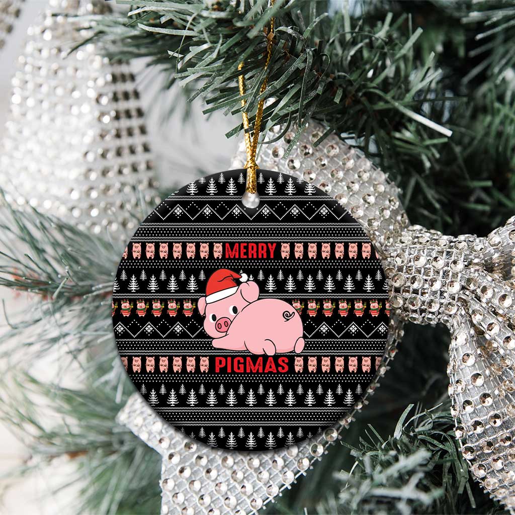 Merry Pigmas Christmas Ceramic Ornament Xmas Holiday Patterns - Wonder Print Shop