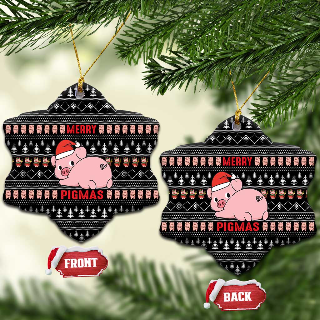 Merry Pigmas Christmas Ceramic Ornament Xmas Holiday Patterns - Wonder Print Shop