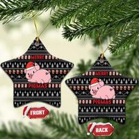 Merry Pigmas Christmas Ceramic Ornament Xmas Holiday Patterns - Wonder Print Shop