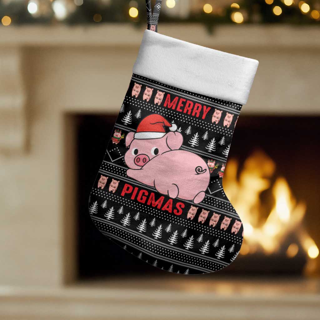 Merry Pigmas Christmas Stocking Xmas Holiday Patterns - Wonder Print Shop