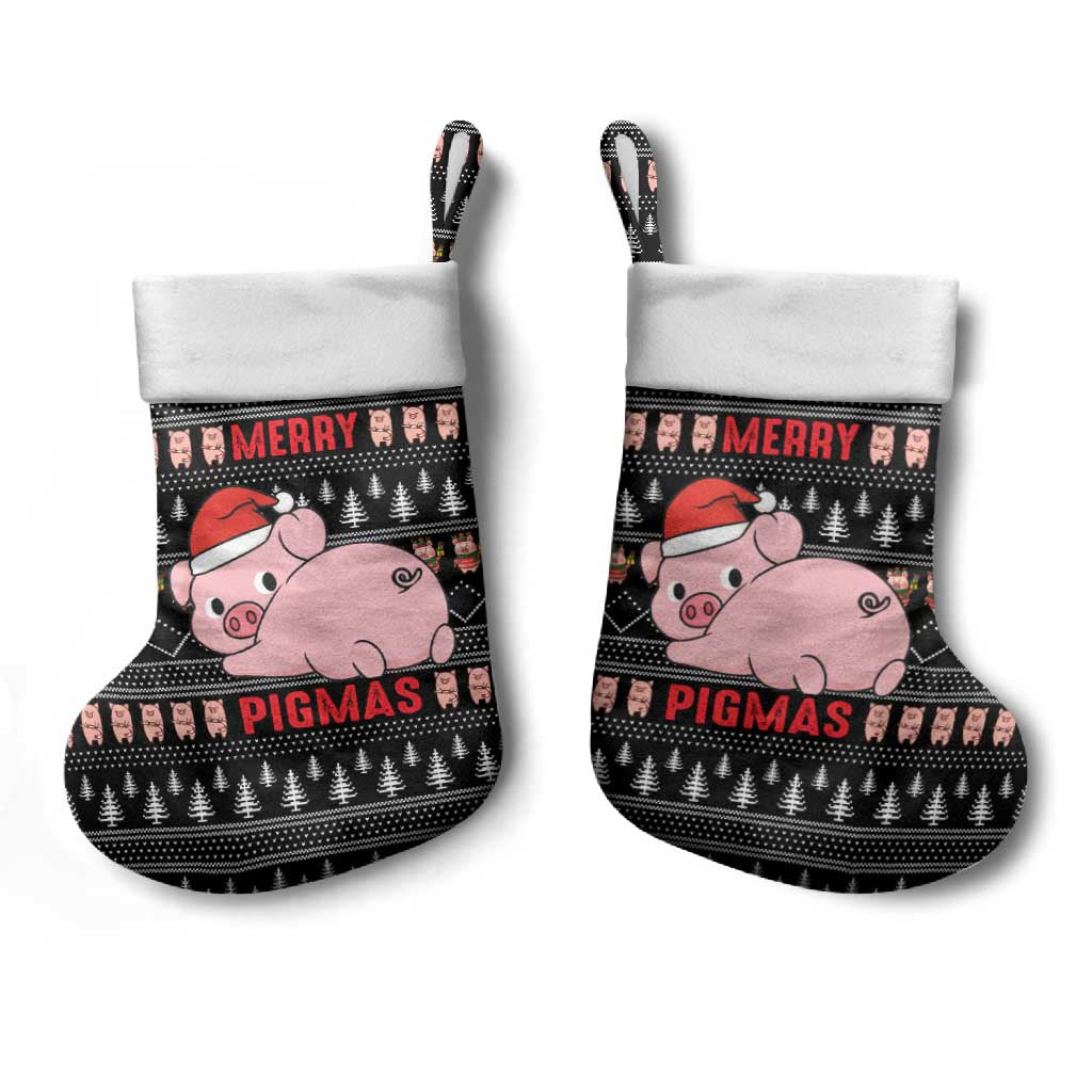 Merry Pigmas Christmas Stocking Xmas Holiday Patterns - Wonder Print Shop