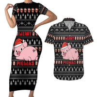 Merry Pigmas Christmas Couples Matching Short Sleeve Bodycon Dress and Hawaiian Shirt Xmas Holiday Patterns - Wonder Print Shop