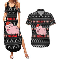 Merry Pigmas Christmas Couples Matching Summer Maxi Dress and Hawaiian Shirt Xmas Holiday Patterns - Wonder Print Shop