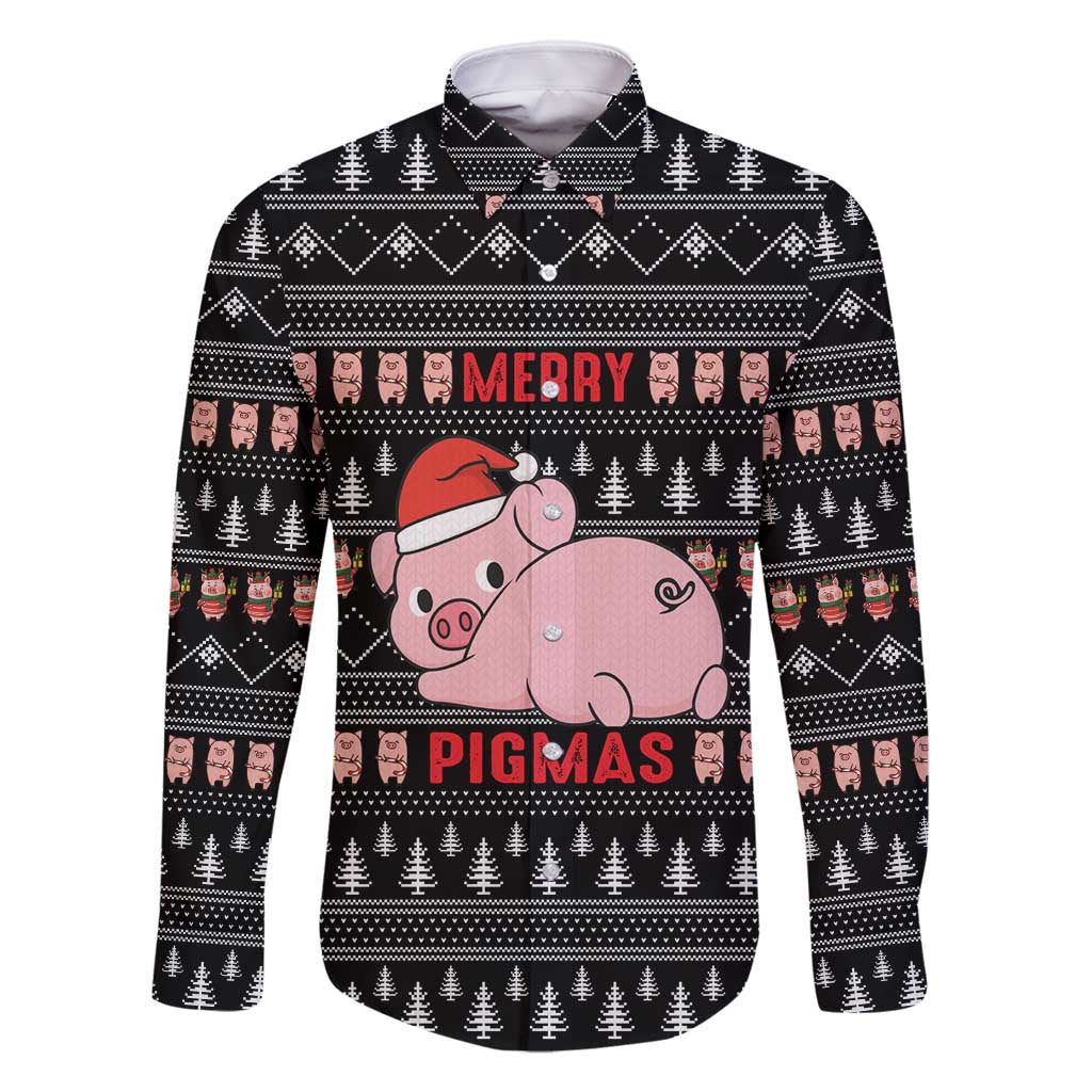 Merry Pigmas Christmas Family Matching Long Sleeve Bodycon Dress and Hawaiian Shirt Xmas Holiday Patterns - Wonder Print Shop
