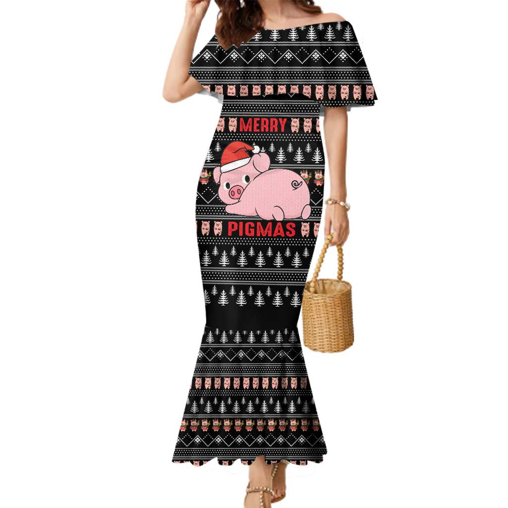 Merry Pigmas Christmas Family Matching Mermaid Dress and Hawaiian Shirt Xmas Holiday Patterns - Wonder Print Shop