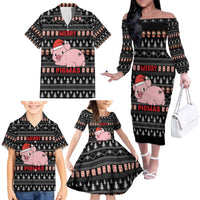 Merry Pigmas Christmas Family Matching Off The Shoulder Long Sleeve Dress and Hawaiian Shirt Xmas Holiday Patterns - Wonder Print Shop