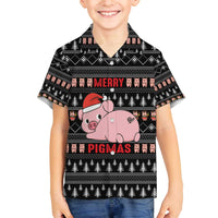 Merry Pigmas Christmas Family Matching Off The Shoulder Long Sleeve Dress and Hawaiian Shirt Xmas Holiday Patterns - Wonder Print Shop