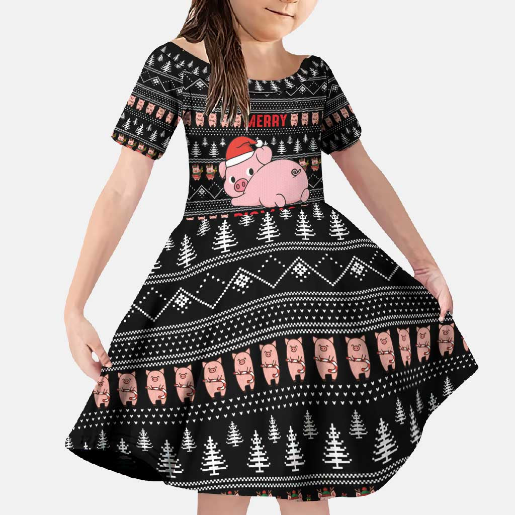 Merry Pigmas Christmas Family Matching Off Shoulder Maxi Dress and Hawaiian Shirt Xmas Holiday Patterns - Wonder Print Shop