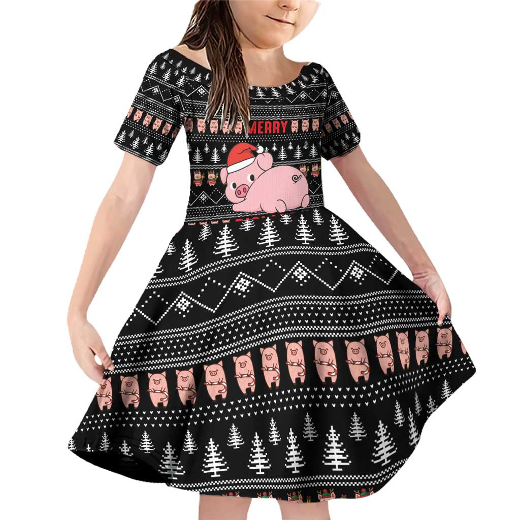 Merry Pigmas Christmas Family Matching Off Shoulder Short Dress and Hawaiian Shirt Xmas Holiday Patterns - Wonder Print Shop