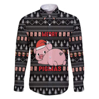 Merry Pigmas Christmas Family Matching Off Shoulder Short Dress and Hawaiian Shirt Xmas Holiday Patterns - Wonder Print Shop