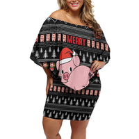 Merry Pigmas Christmas Family Matching Off Shoulder Short Dress and Hawaiian Shirt Xmas Holiday Patterns - Wonder Print Shop