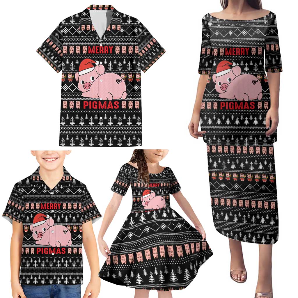 Merry Pigmas Christmas Family Matching Puletasi and Hawaiian Shirt Xmas Holiday Patterns - Wonder Print Shop