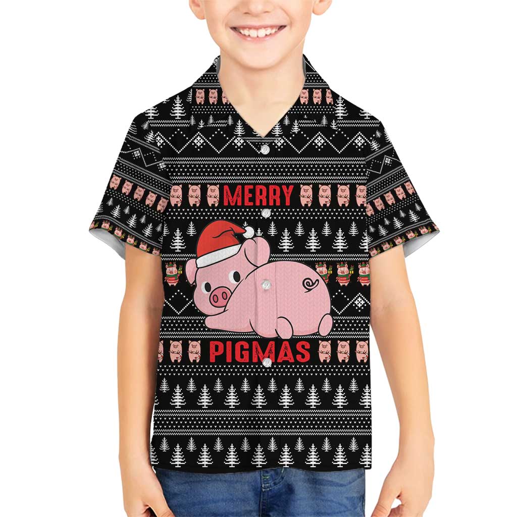 Merry Pigmas Christmas Family Matching Tank Maxi Dress and Hawaiian Shirt Xmas Holiday Patterns - Wonder Print Shop