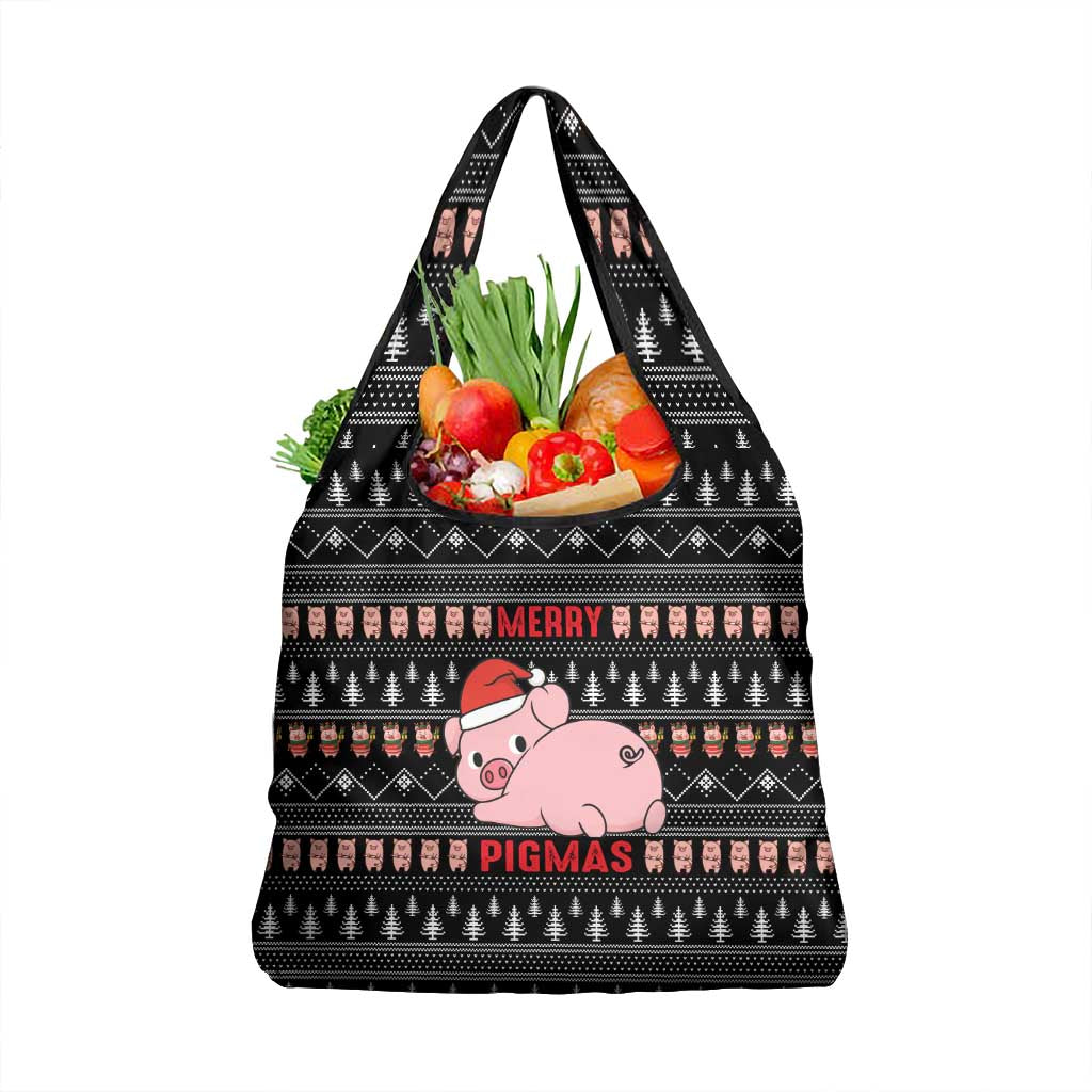 Merry Pigmas Christmas Grocery Bag Xmas Holiday Patterns - Wonder Print Shop