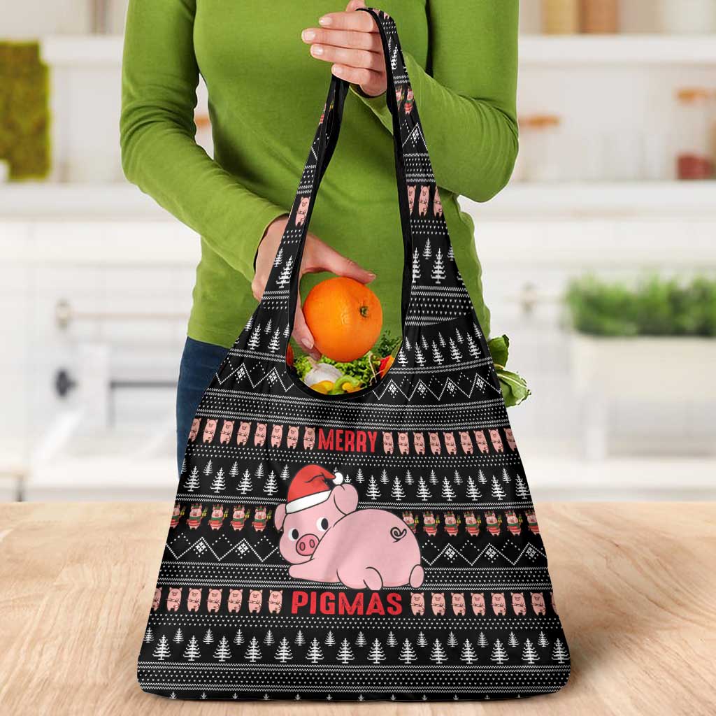 Merry Pigmas Christmas Grocery Bag Xmas Holiday Patterns - Wonder Print Shop
