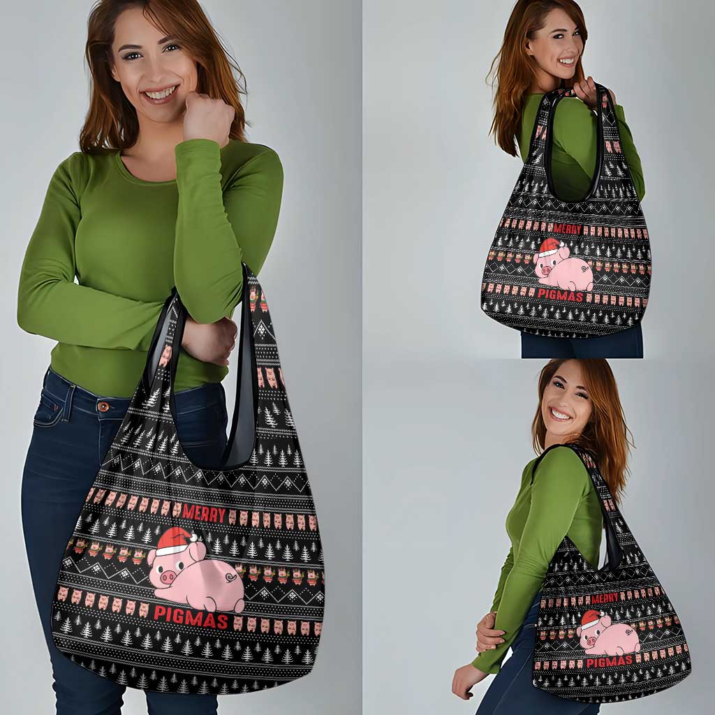 Merry Pigmas Christmas Grocery Bag Xmas Holiday Patterns - Wonder Print Shop