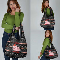 Merry Pigmas Christmas Grocery Bag Xmas Holiday Patterns - Wonder Print Shop