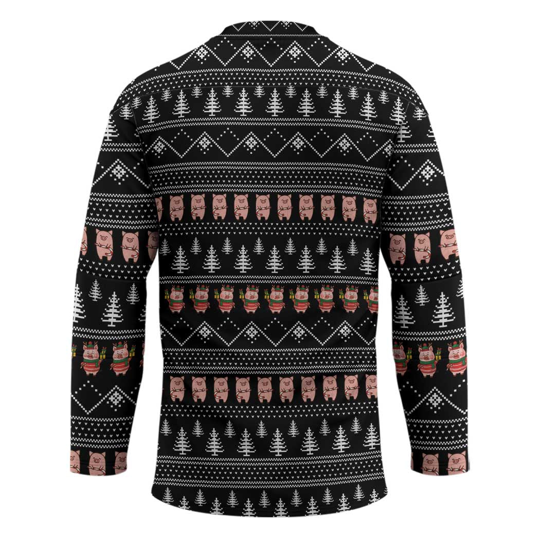 Merry Pigmas Christmas Hockey Jersey Xmas Holiday Patterns - Wonder Print Shop