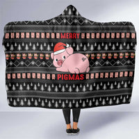 Merry Pigmas Christmas Hooded Blanket Xmas Holiday Patterns - Wonder Print Shop
