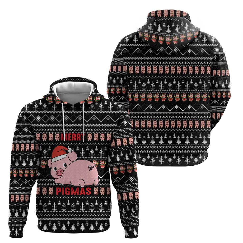 Merry Pigmas Christmas Hoodie Xmas Holiday Patterns - Wonder Print Shop