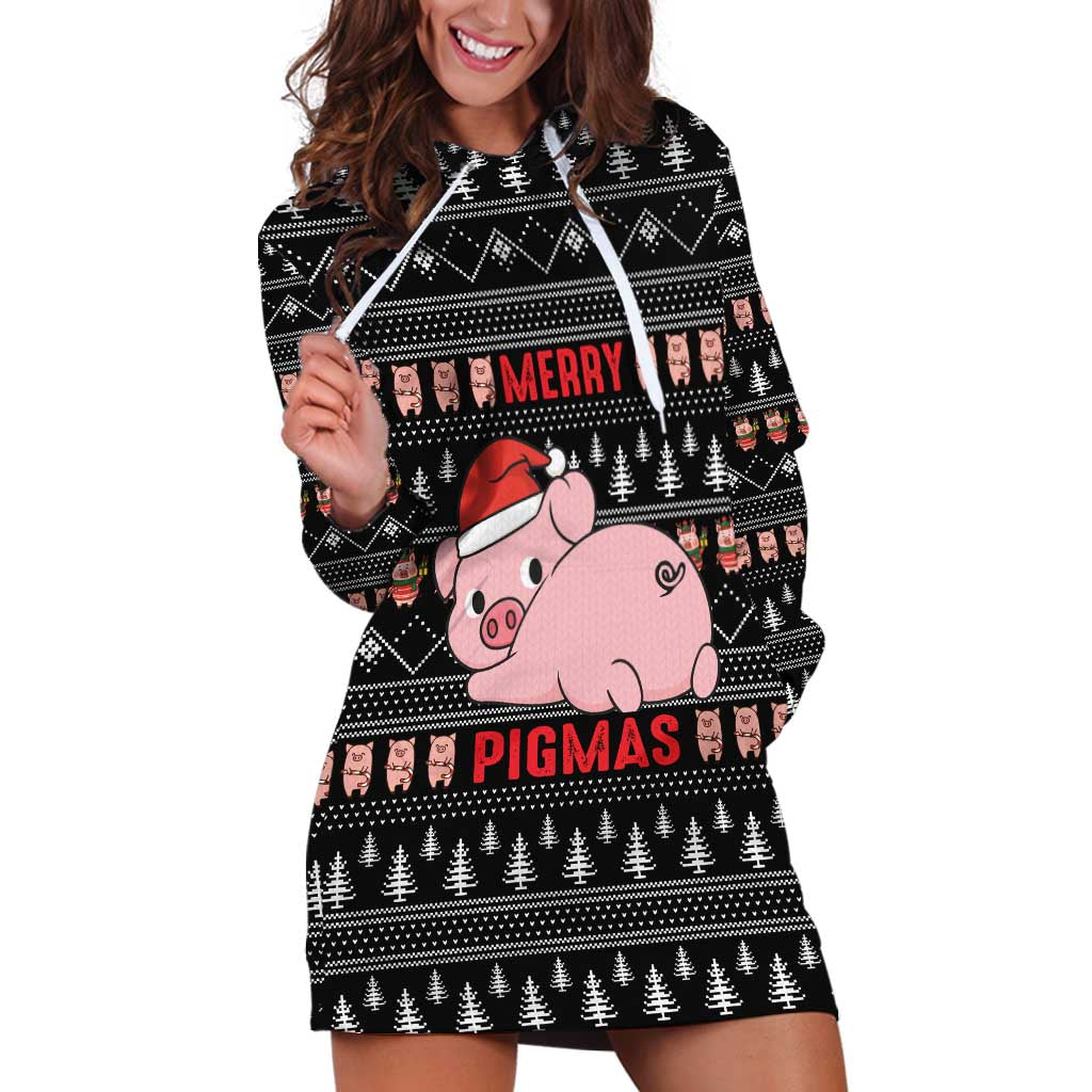 Merry Pigmas Christmas Hoodie Dress Xmas Holiday Patterns - Wonder Print Shop