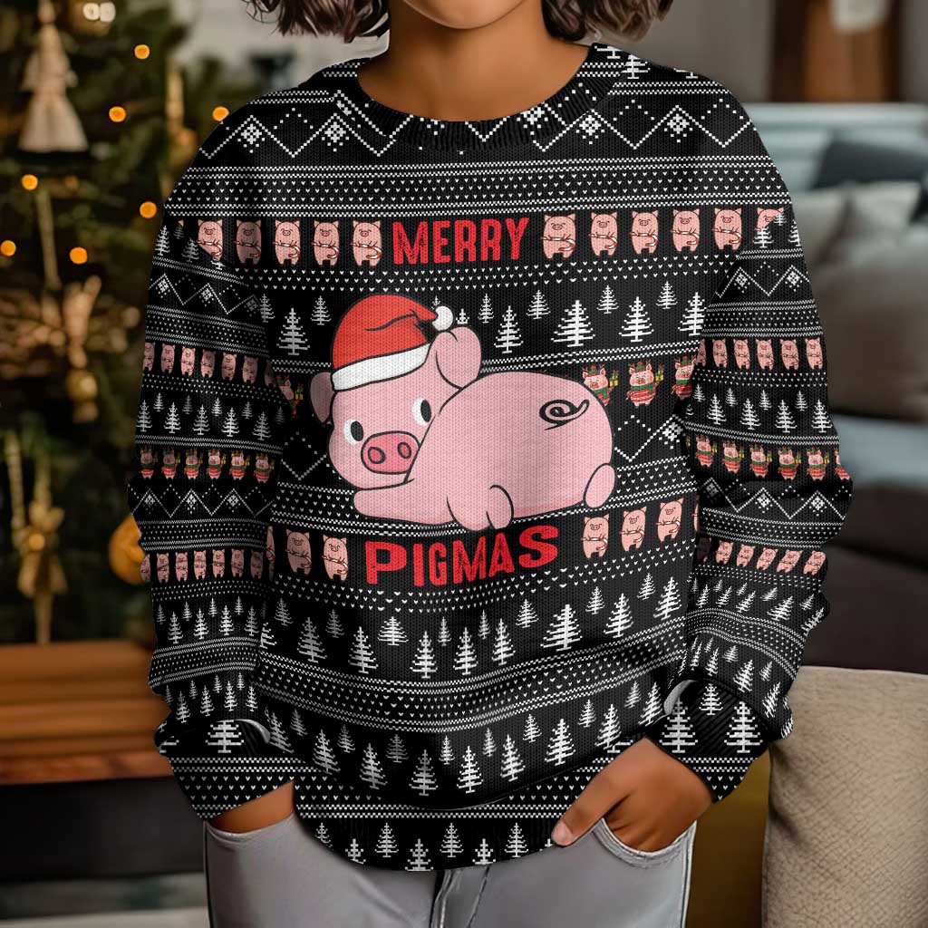 Merry Pigmas Christmas Kid Ugly Christmas Sweater Xmas Holiday Patterns - Wonder Print Shop