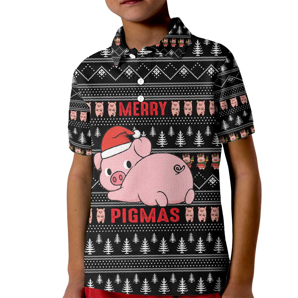 Merry Pigmas Christmas Kid Polo Shirt Xmas Holiday Patterns - Wonder Print Shop