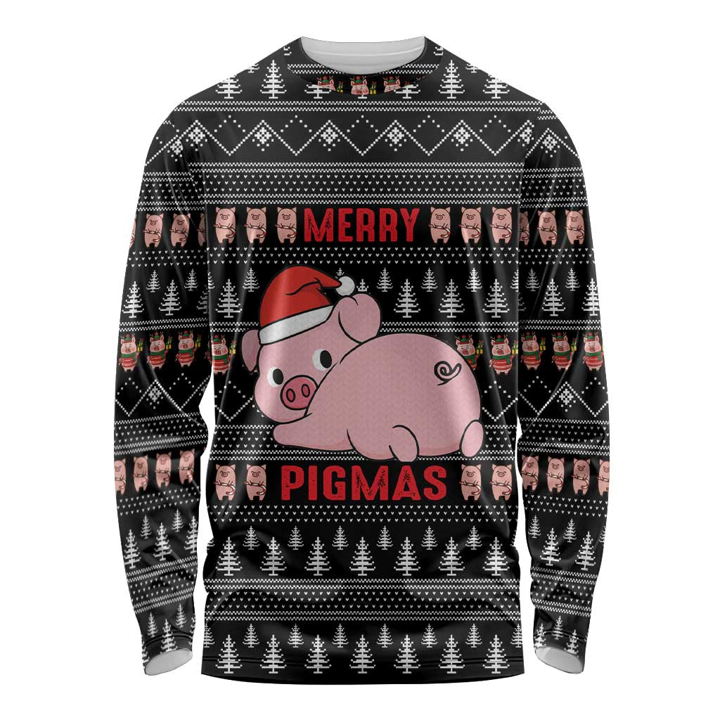 Merry Pigmas Christmas Long Sleeve Shirt Xmas Holiday Patterns - Wonder Print Shop