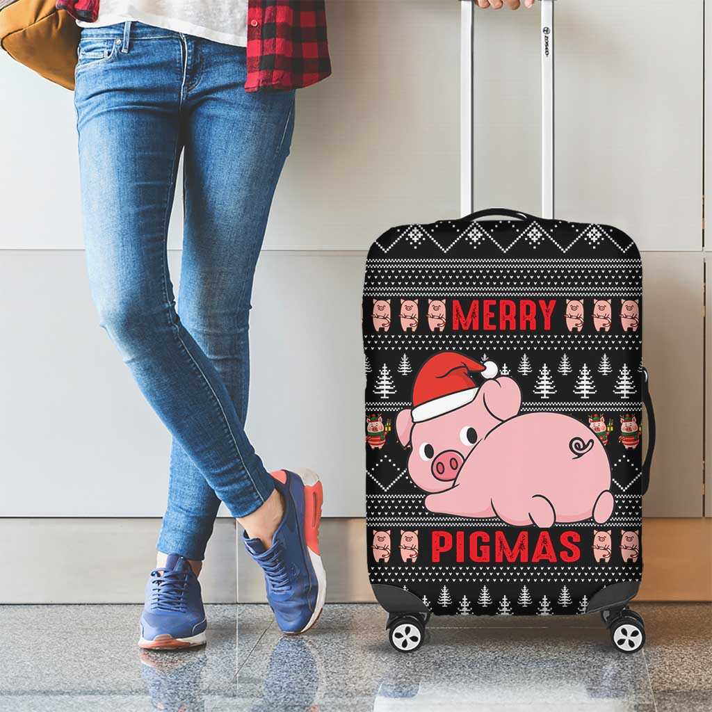 Merry Pigmas Christmas Luggage Cover Xmas Holiday Patterns - Wonder Print Shop