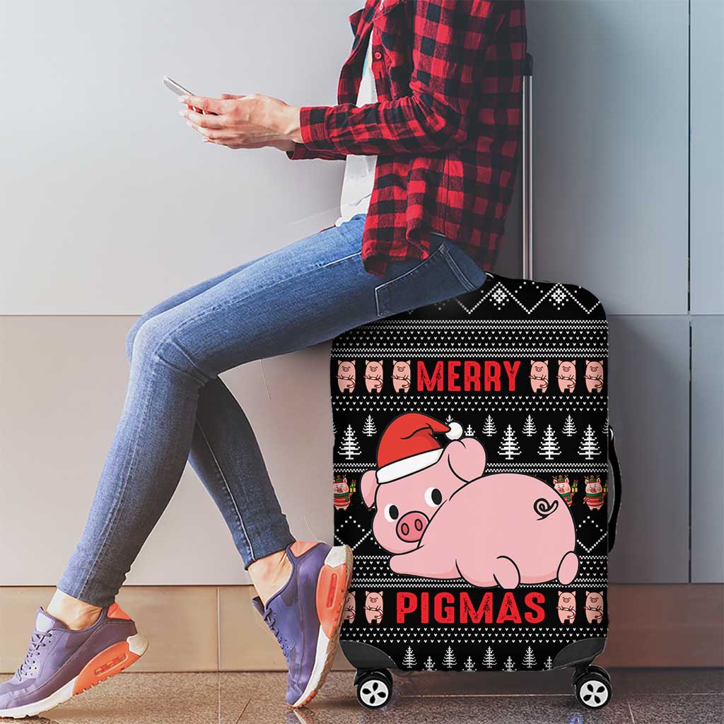 Merry Pigmas Christmas Luggage Cover Xmas Holiday Patterns - Wonder Print Shop