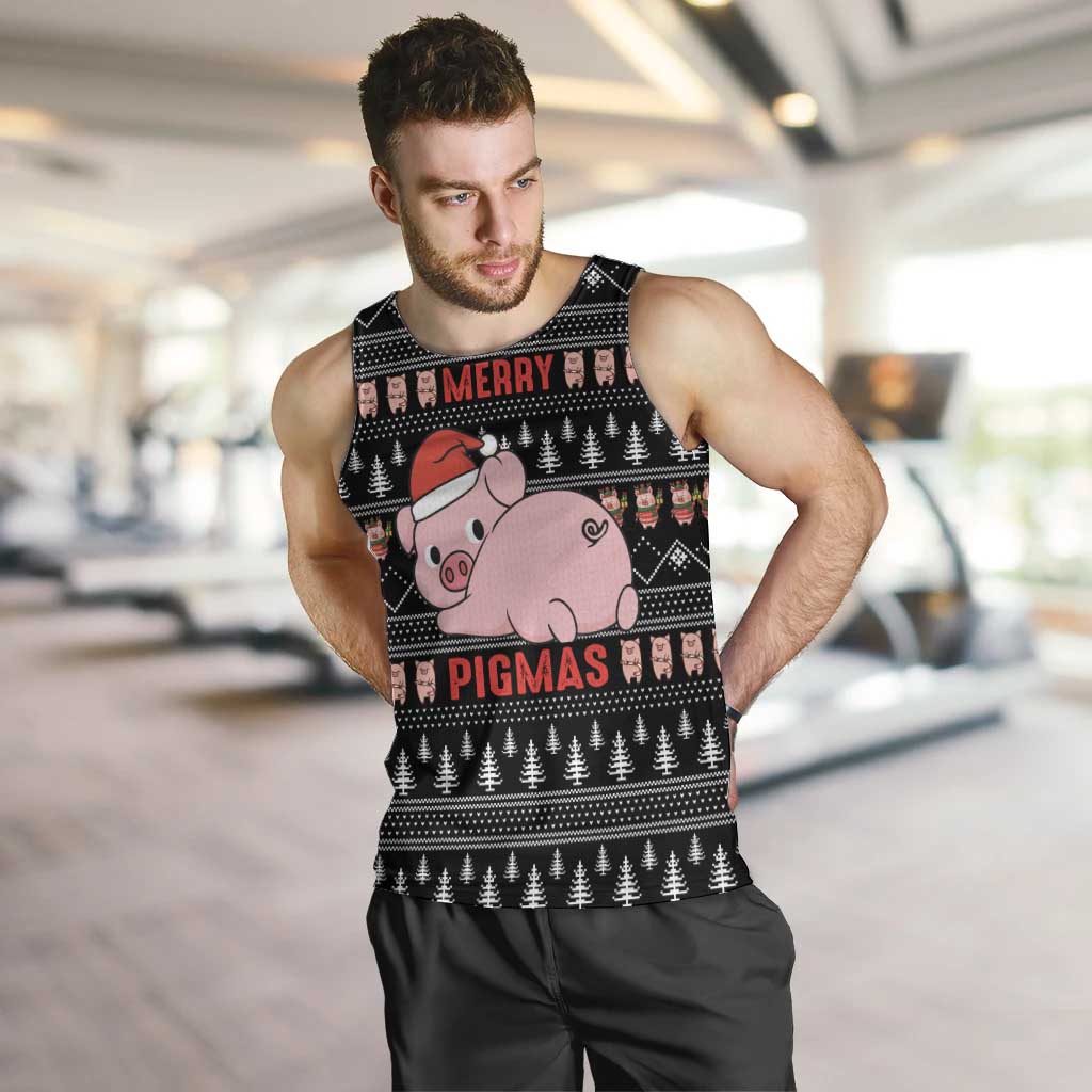 Merry Pigmas Christmas Men Tank Top Xmas Holiday Patterns - Wonder Print Shop