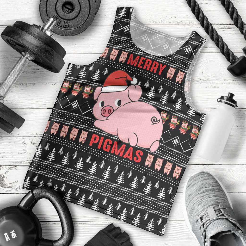 Merry Pigmas Christmas Men Tank Top Xmas Holiday Patterns - Wonder Print Shop