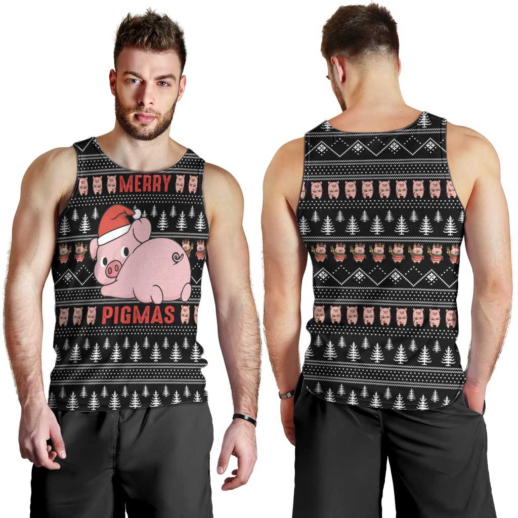 Merry Pigmas Christmas Men Tank Top Xmas Holiday Patterns - Wonder Print Shop