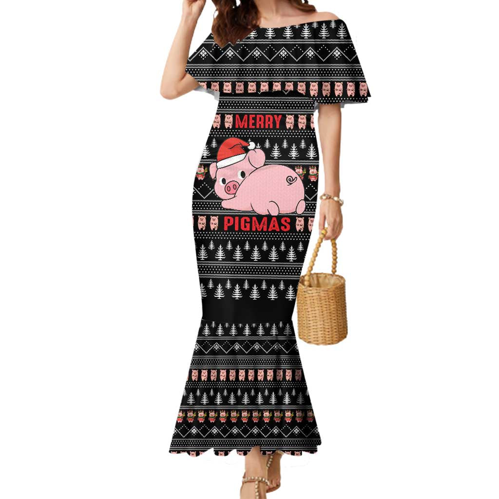 Merry Pigmas Christmas Mermaid Dress Xmas Holiday Patterns - Wonder Print Shop